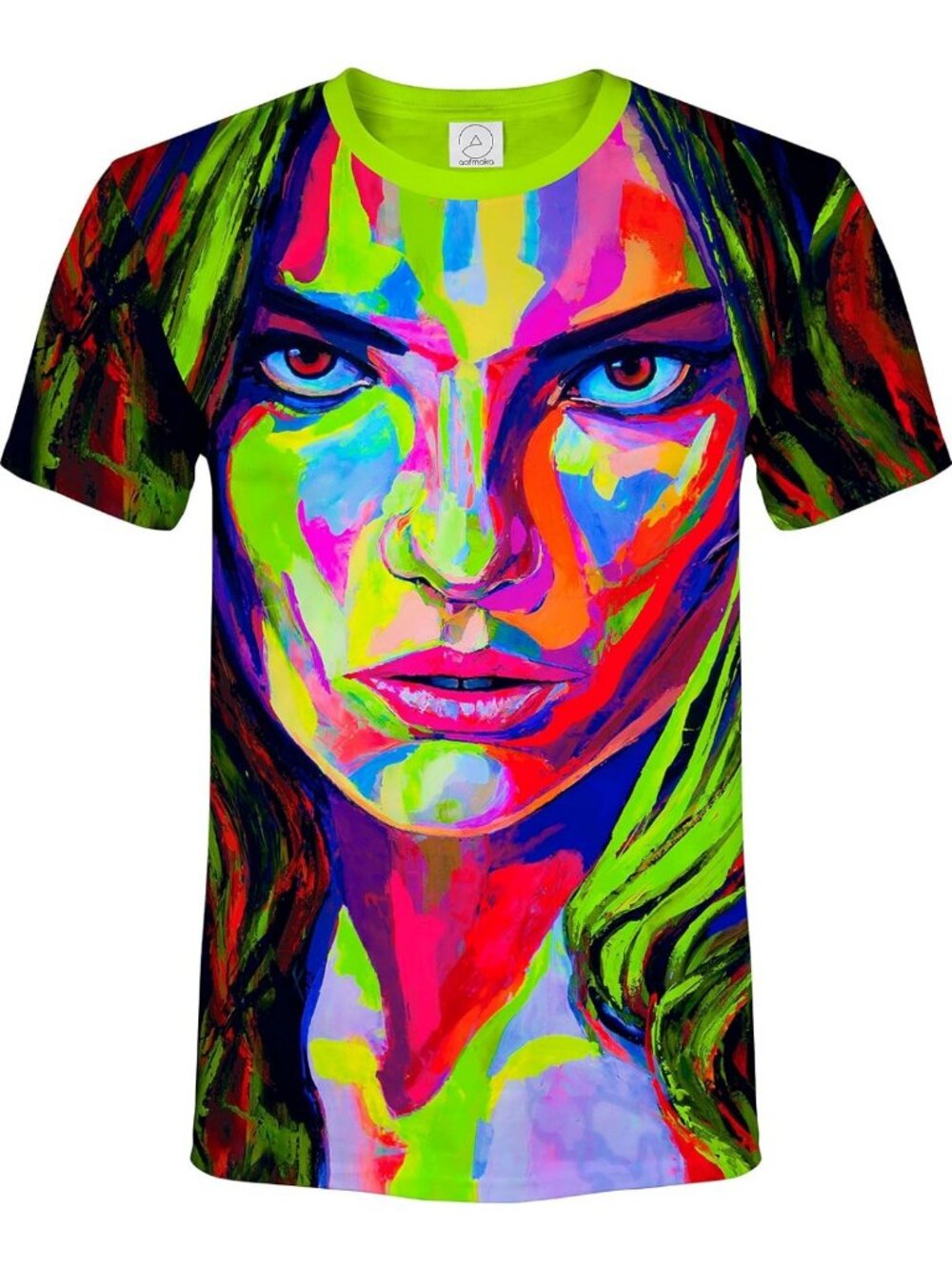 Neon Glow Blacklight UV Reactive Rave Art Tee - Unisex Workout Shirt for Parties